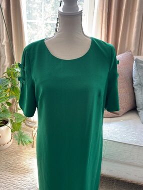 Vince Camuto Emerald Green Shift Dress with Tag
